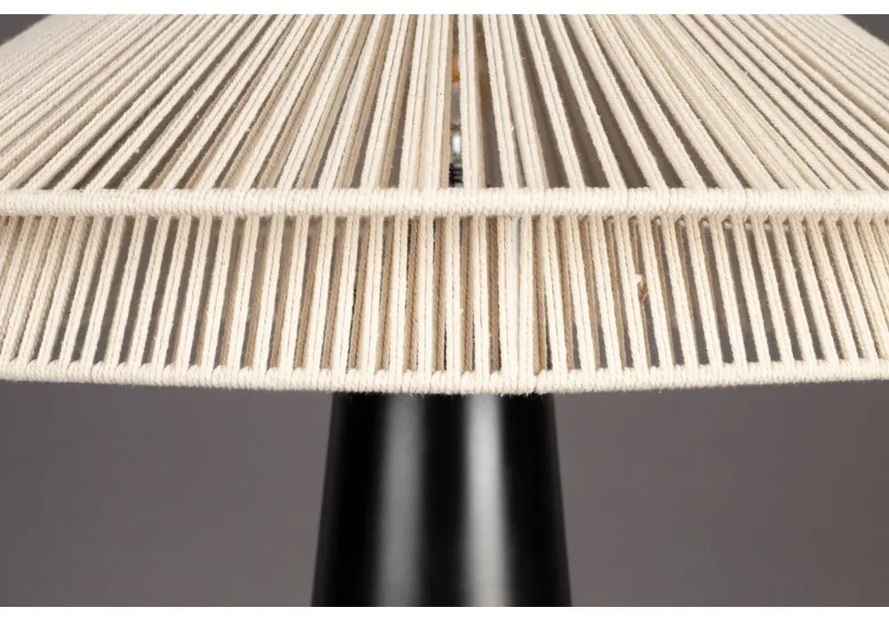 Čierno-biela stolová lampa s textilným tienidlom (výška 62 cm) Elon – Dutchbone