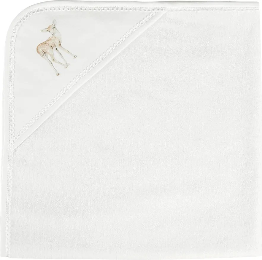 Novorodenecká osuška s kapucňou vanilka 80x80cm