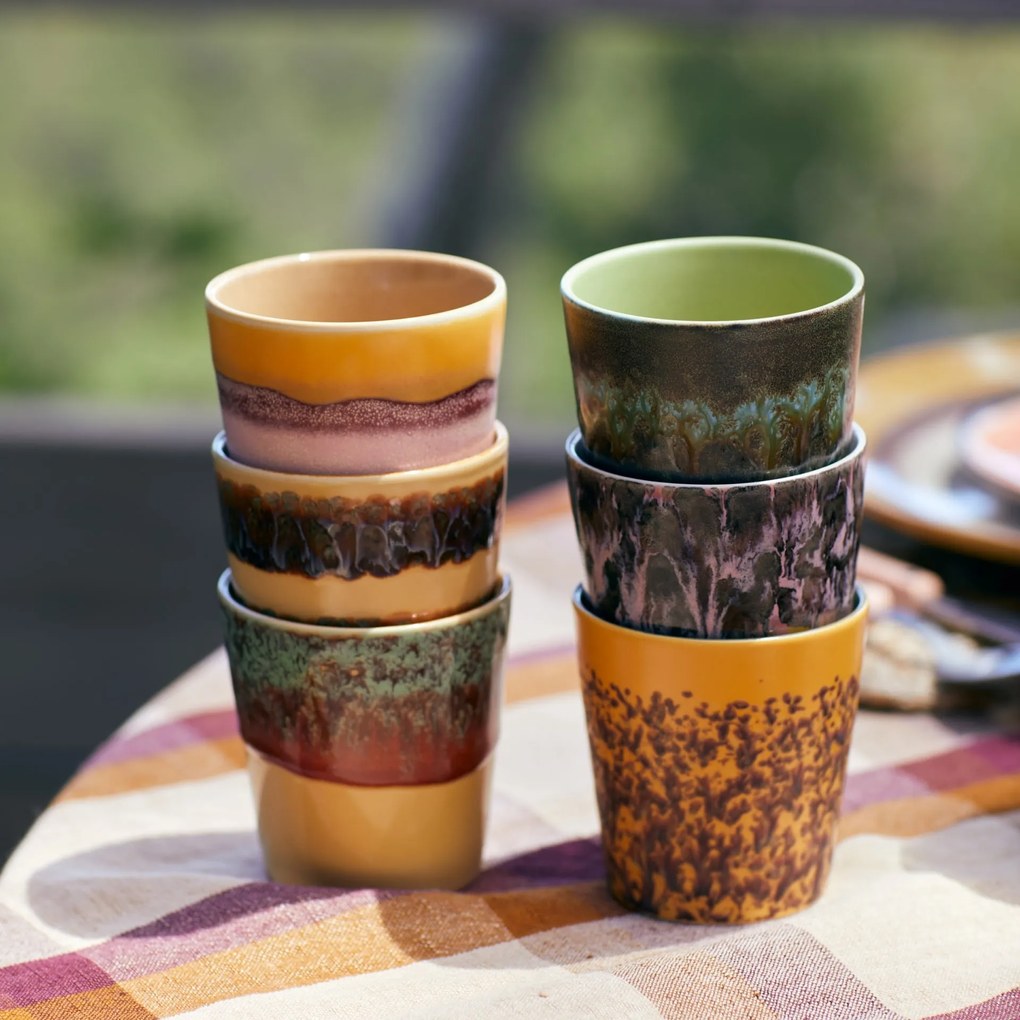 HK living Kameninový hrnček Coffee mug 70's Tidal 200 ml