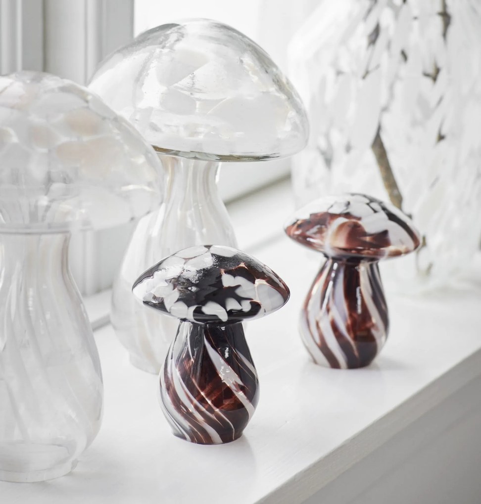 MADAM STOLTZ Sklenená dekorácia Mushroom 10 cm
