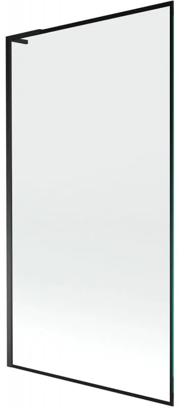Mexen Next L, 1-krídlová vaňová zástena 100 x 150 cm, 6mm číre sklo-čierny vzor, čierny profil, 895-100-000-03-70-70