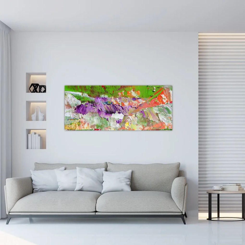 Obraz abstrakcie - maľba (120x50 cm)