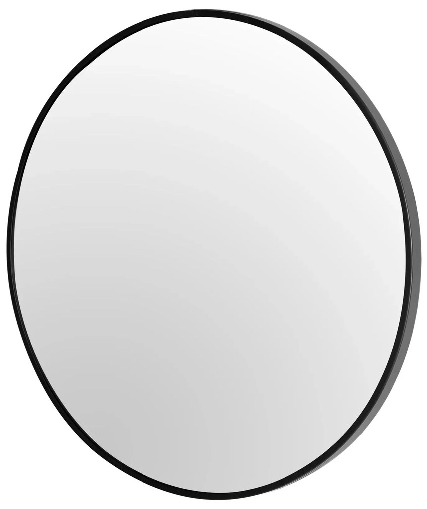 Tutumi, okrúhle zrkadlo s tenkým rámom 80 cm KLMH-0810B-1, čierna, HOM-09879