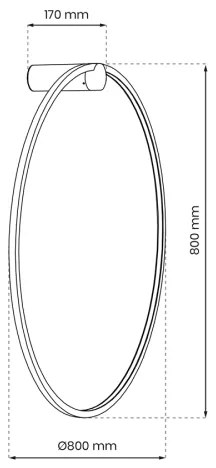 LED Nástenné svietidlo SATURNO LED/46W/230V pr. 80 cm IP44 čierna