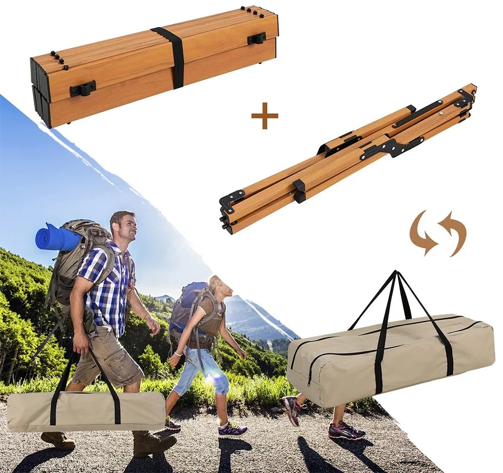 Hliníkový skladací campingový stôl s taškou