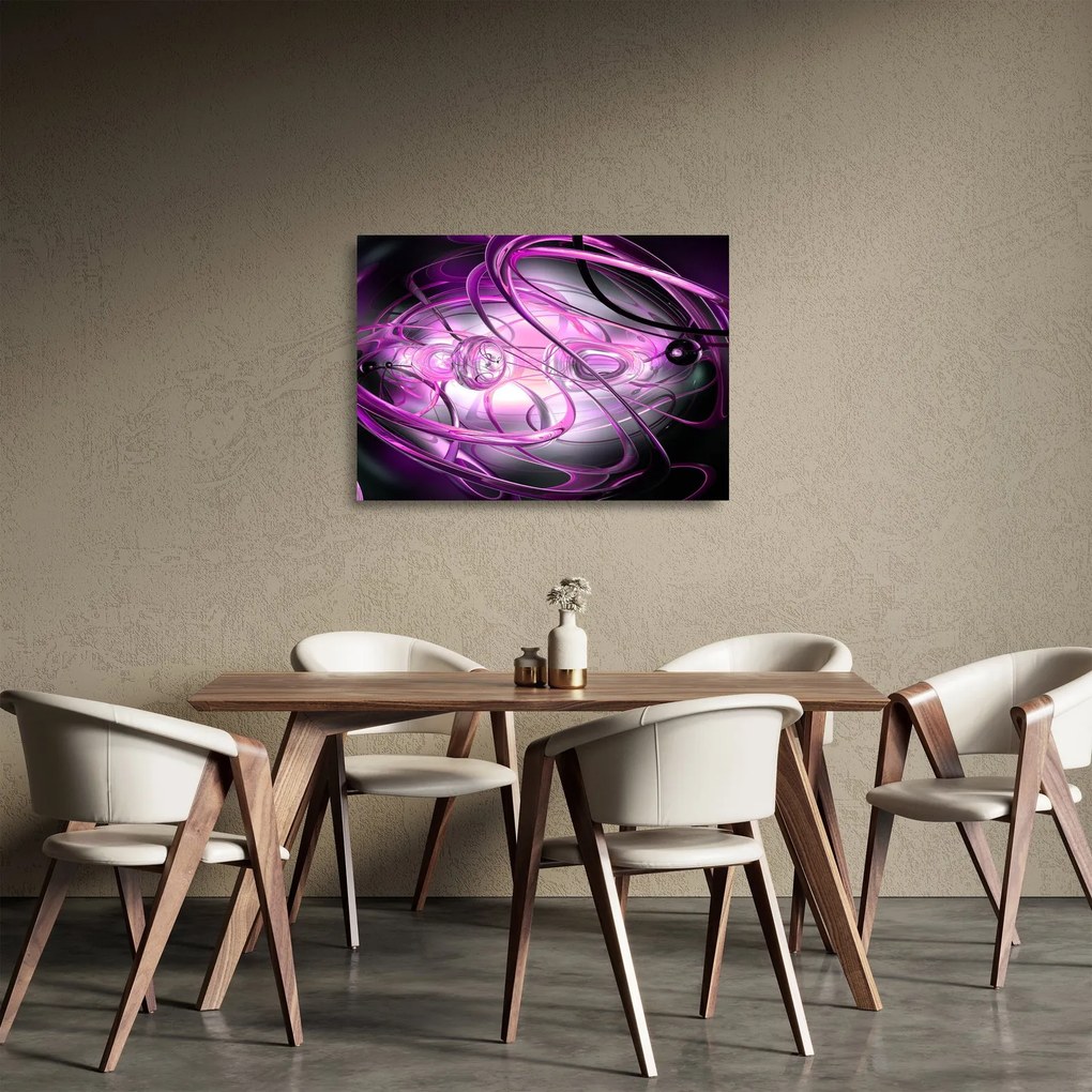 Sklenený obraz krásnej fialovej abstrakcie (70x50 cm)