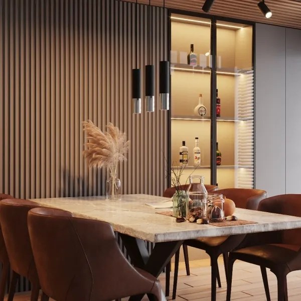 Sollux SL.0941 - Luster na lanku LOOPEZ 2xGU10/10W/230V čierna/chróm