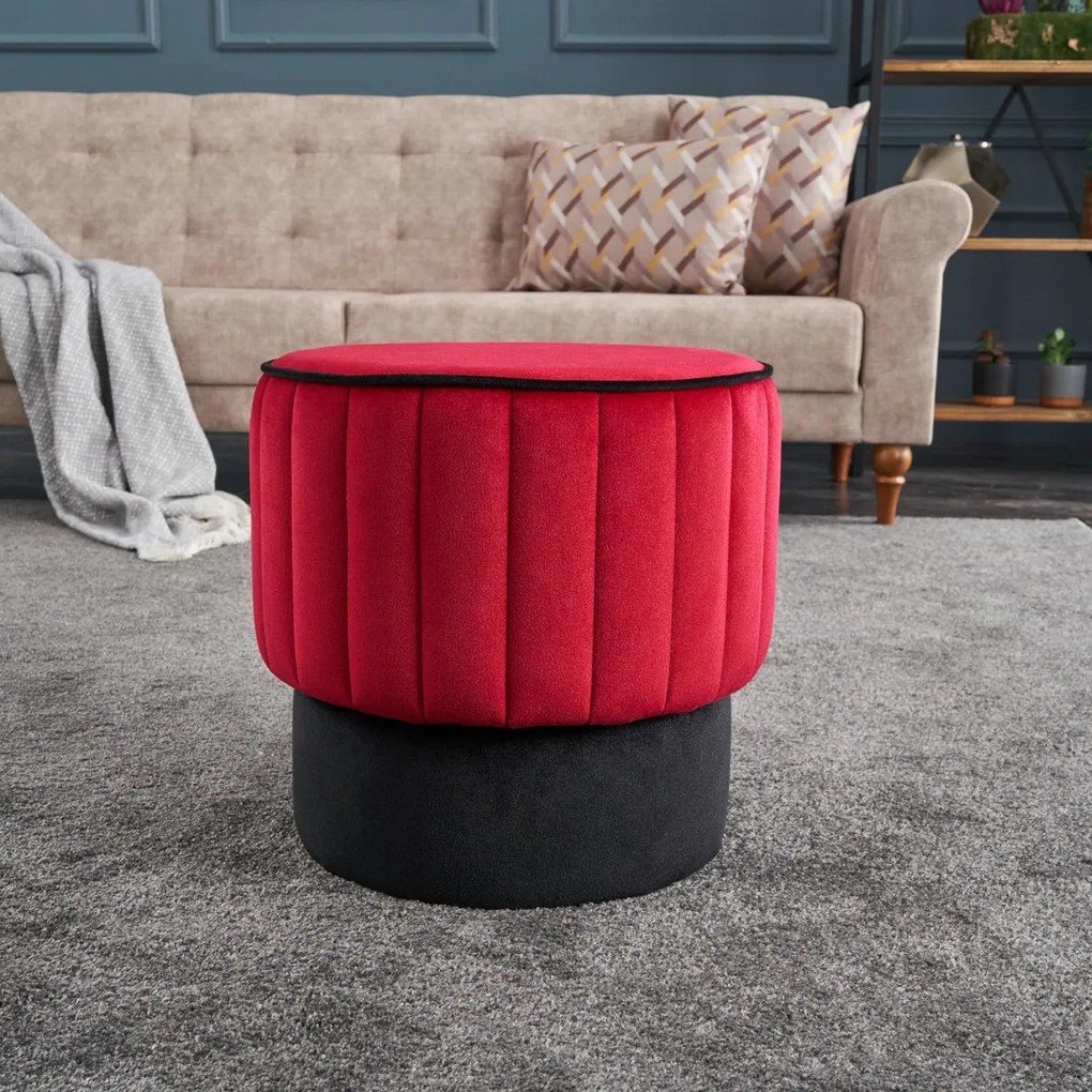 Stolička Rose Pouf Red