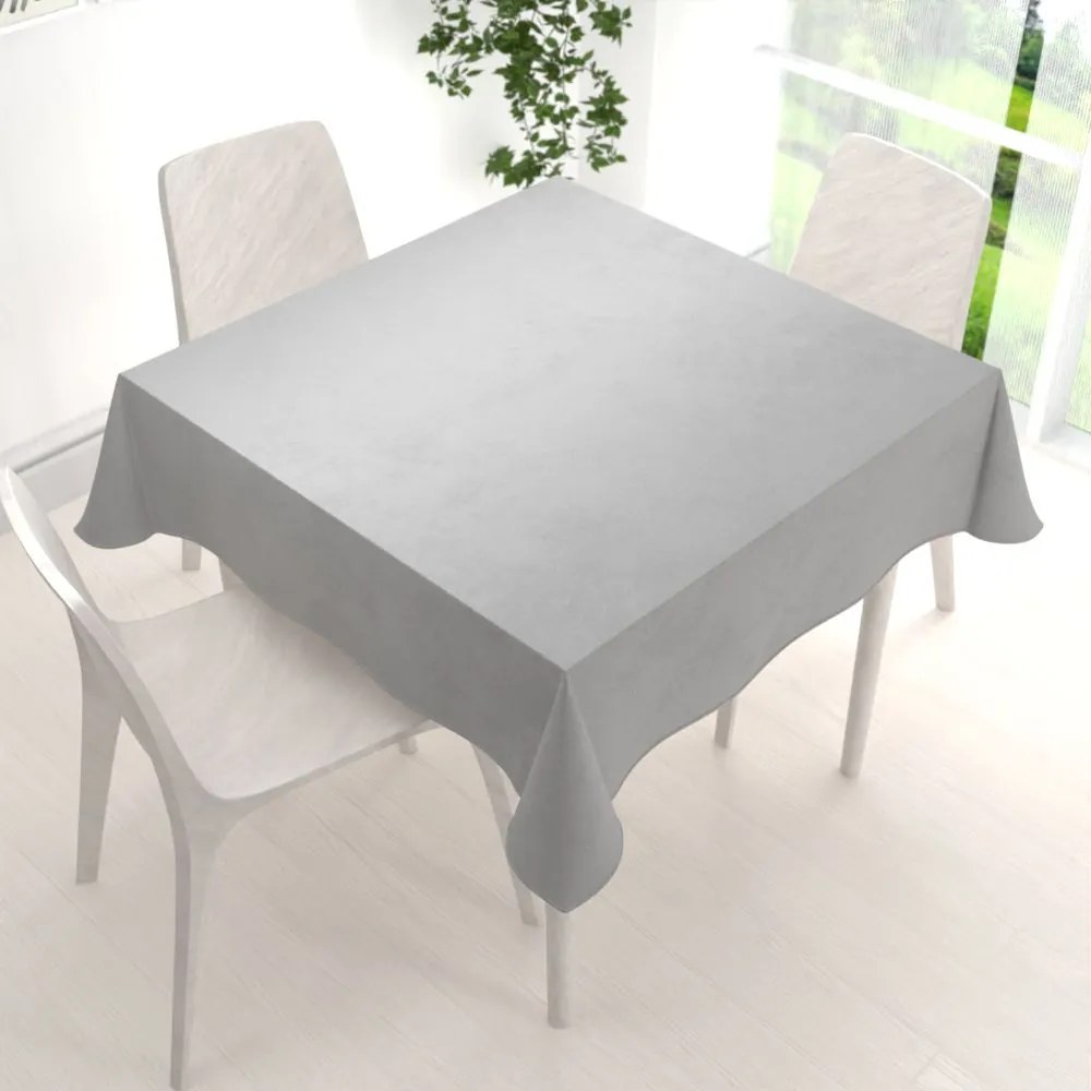 Biante Veľký zamatový štvorcový obrus Velvet Prémium SVP-039 Sivý 210x210 cm