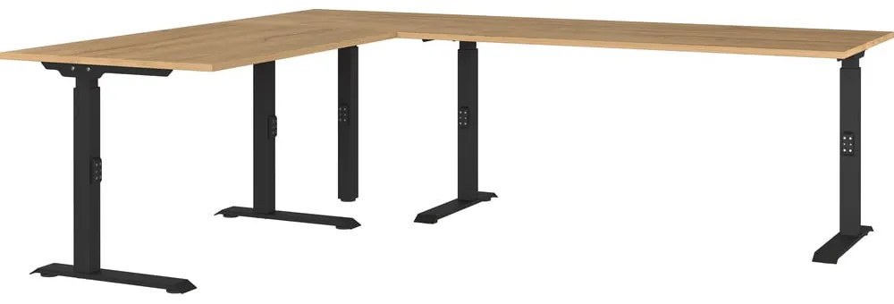 Polohovací pracovný stôl s doskou v dubovom dekore 200x240 cm Agenda – Germania