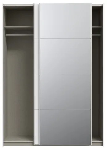 Šatníková skriňa so zrkadlom KARO 150x210 cm biela