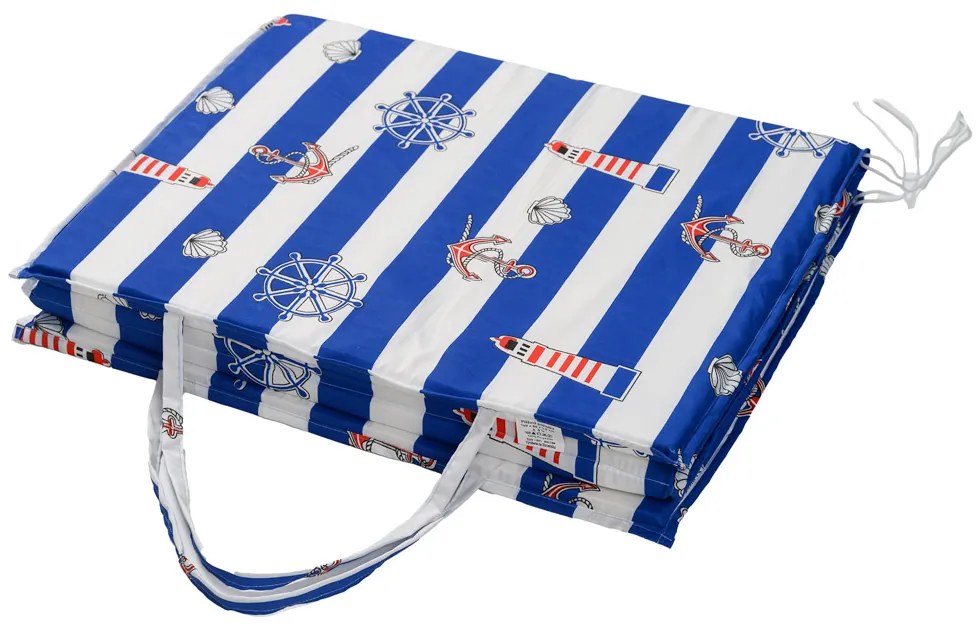 Plážové ležadlo YACHTIS bielo-modré