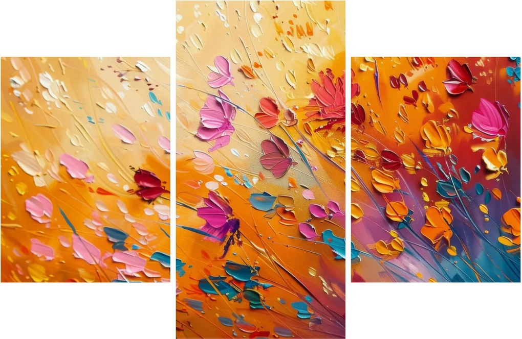 Obraz - Maľba farebných kvetov (90x60 cm)