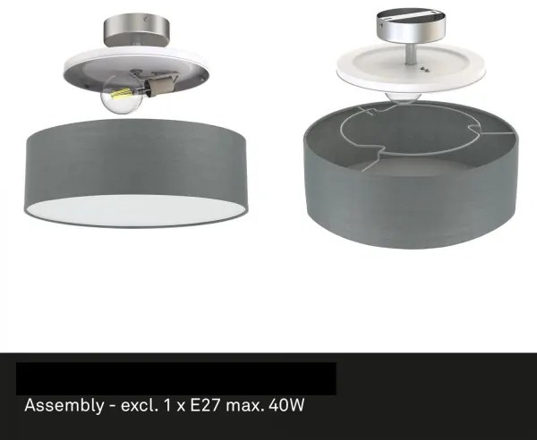 Briloner 3375-024 - Stropné svietidlo 1xE27/40W/230V pr. 30 cm šedá