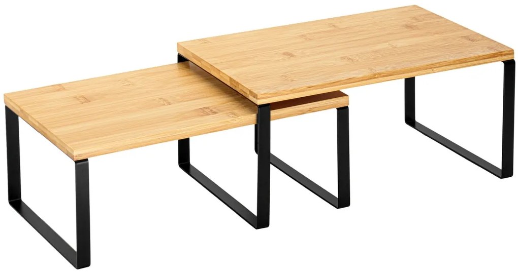 Súprava 2 ks kuchynských políc GINGER čierna/hnedá