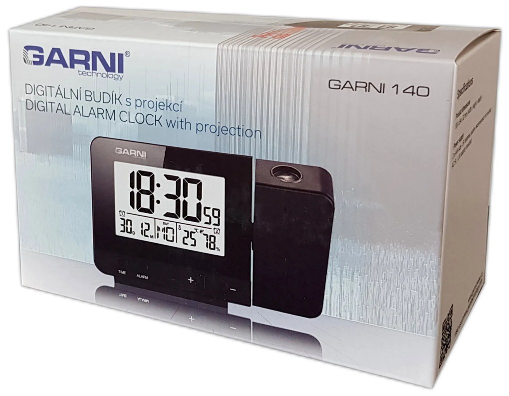 GARNI technology Digitálny budík s projekciou času a vnútornej teploty GARNI 140