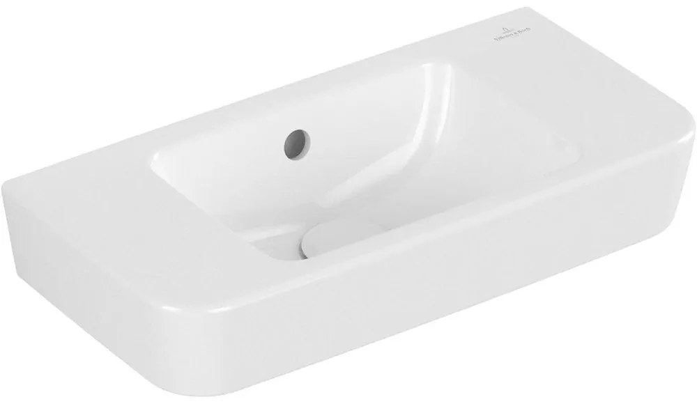 VILLEROY & BOCH O.novo Compact závesné umývadielko bez otvoru, s prepadom, 500 x 250 mm, biela alpská, s povrchom AntiBac a CeramicPlus, 434252T2