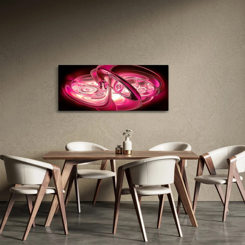 Obraz ružových fraktálov (120x50 cm)