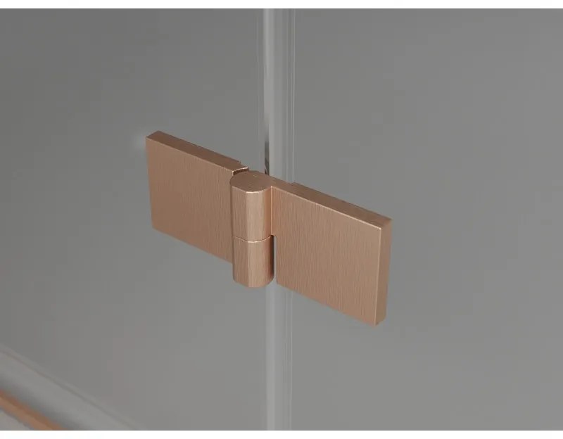 Mexen Lunar-F Duo, skladací sprchový kút 90 x 80 cm, 8mm číre sklo, profil medená matná, 836-090L-080P-65-00
