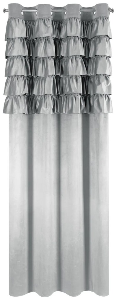 ZATEMŇOVACÍ ZÁVES NA KRÚŽKOCH AURA 140X250 CM STRIEBORNÁ