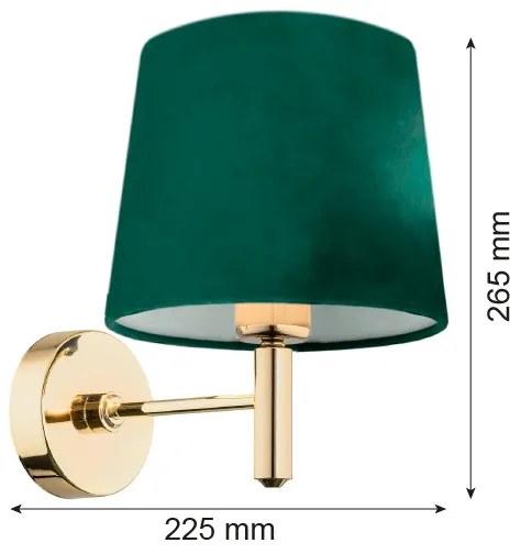 Argon 8105 - Nástenná lampa PONTE 1xE27/15W/230V zelená/mosadz