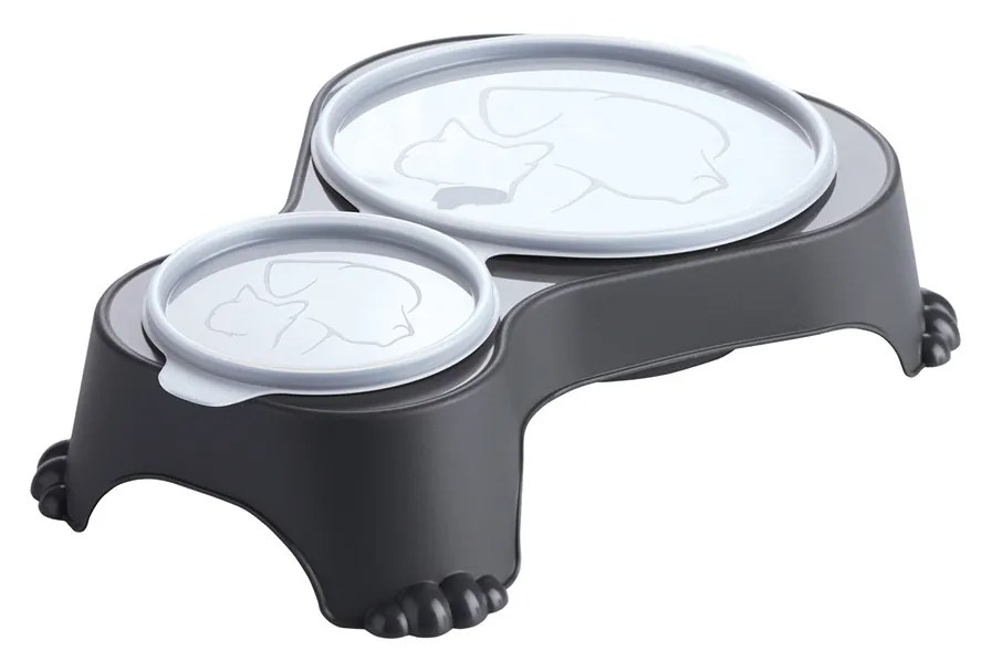 Rotho Miska na krmivo a vodu pre psy a mačky, dvojitá s vekom, SALLY - antracit