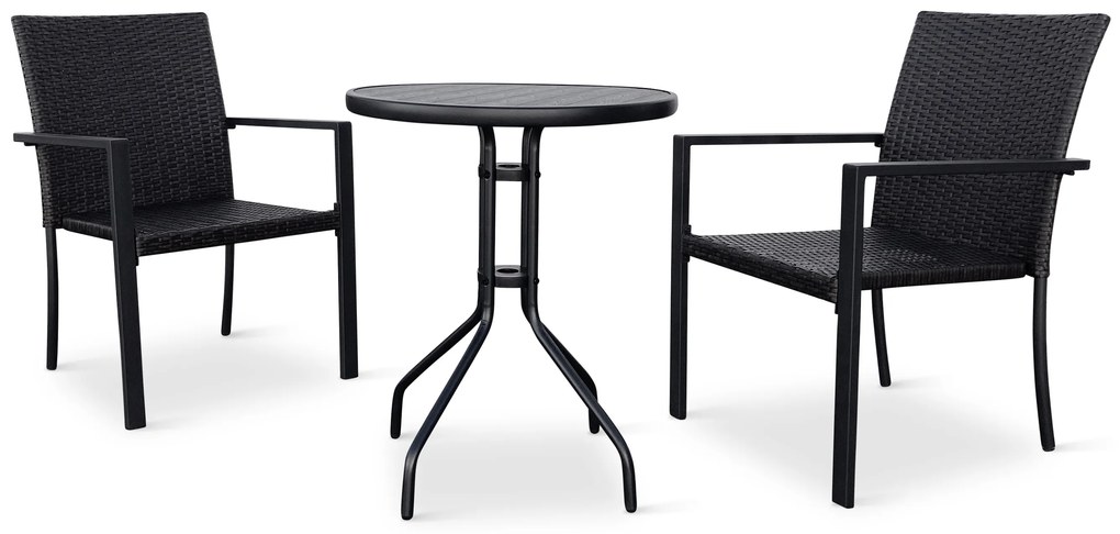 Balkónový set Nina + 2x ratanová stolička Wicker Pat