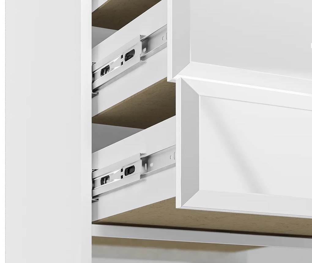 NOČNÝ STOLÍK CRISTINE 3S BIELY LESK + ZRKADLO