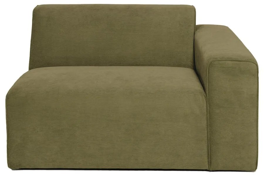 Zelený menčestrový modul pohovky (pravý roh) Sting - Scandic