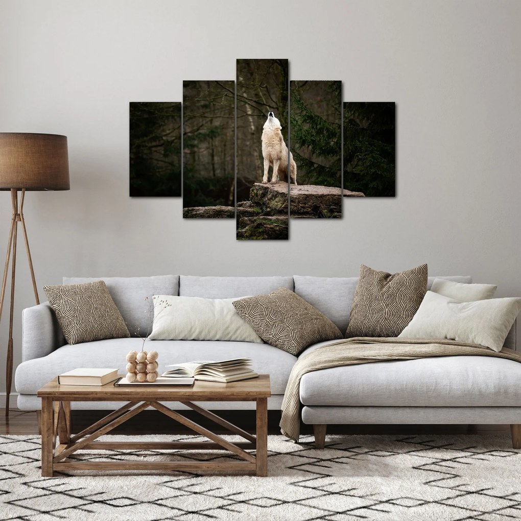 Obraz - Vytie vlka (150x105 cm)