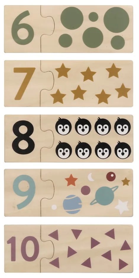 Drevené detské puzzle (počet dielikov 20) Numbers – Kindsgut