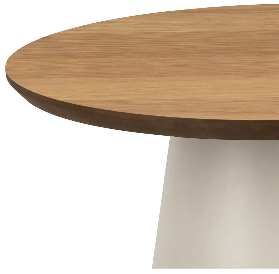 Okrúhly konferenčný stolík s doskou v dubovom dekore v krémovo-prírodnej farbe ø 45 cm Soli – Actona
