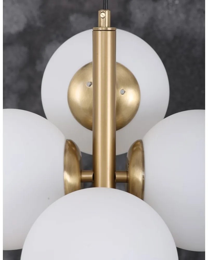 Biele/v zlatej farbe závesné svietidlo so skleneným tienidlom ø 15 cm Forte – Squid Lighting