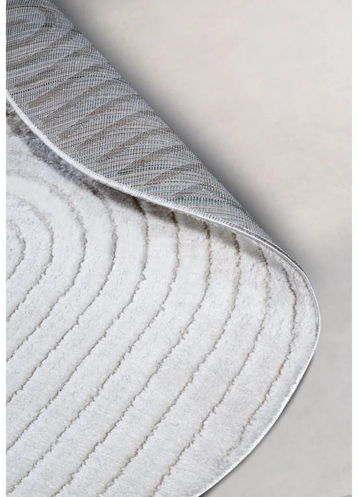 Biely okrúhly koberec ø 160 cm Panglao New York White – Elle Decoration