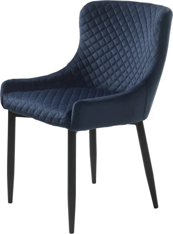 Dizajnová stolička Hallie modrý zamat