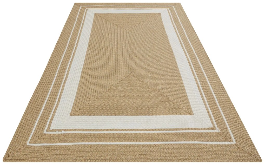 Kusový koberec Braided 105556 Creme Beige – na von aj na doma, 120x170, béžová, chodba / predsieň, Hanse Home