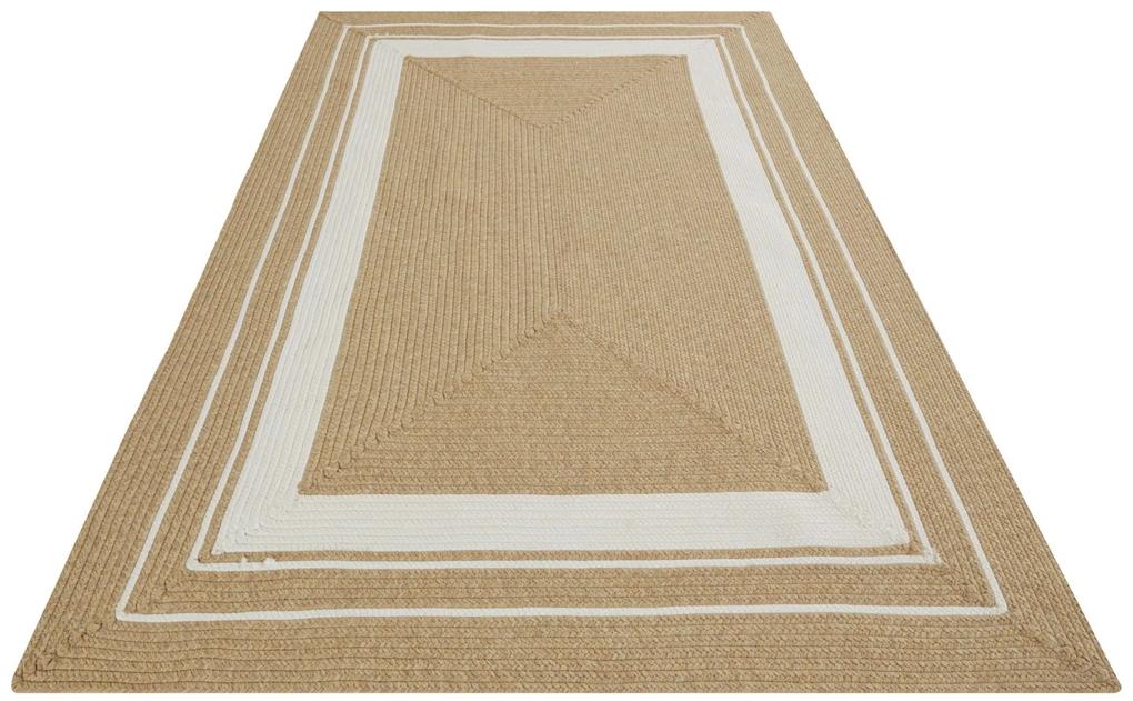 NORTHRUGS - Hanse Home koberce Kusový koberec Braided 105556 Creme Beige – na von aj na doma - 80x200 cm