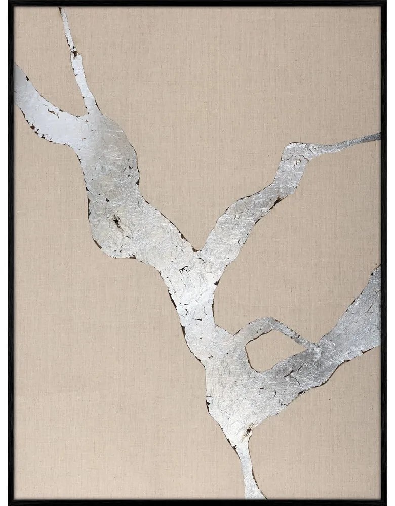 Ručne maľovaný obraz 90x120 cm Wild Horizon Silver – Malerifabrikken