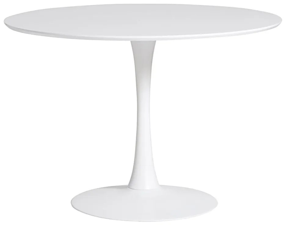 Okrúhly biely jedálenský stôl Marckeric Oda, ⌀ 110 cm