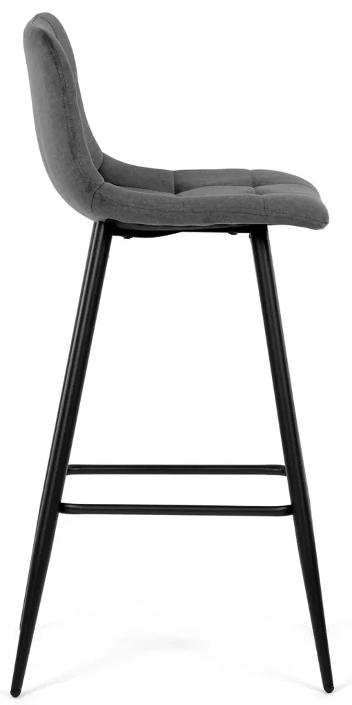 Autronic - Židle barová, šedá látka, čtyřnohá kovová podnož, černý mat - AUB-X7015 GREY2