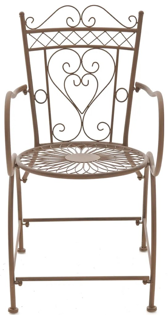 Kovová stolička Sheela s područkami - Hnedá antik