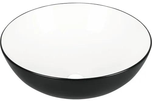 Umývadlo na dosku Differnz Duo sanitárna keramika biela čierna 39,5 x 40 x 14 cm 38.010.54