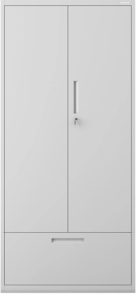 Modulárna kovová multifunkčná skriňa s vysokou zásuvkou sivá MEGAN 1950 x 900 x 400 mm