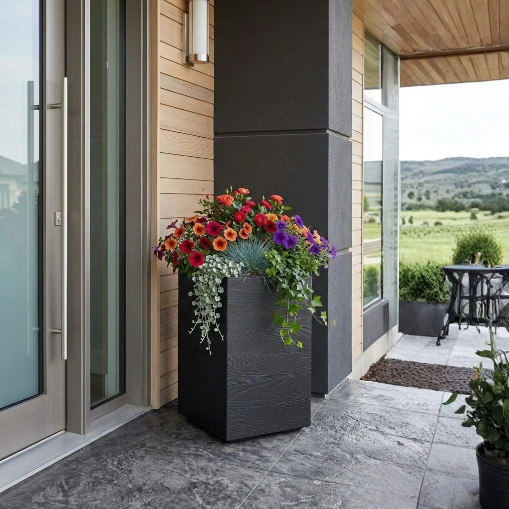 Květináč na kolečkách BETONIQUE I 60x40 cm černý