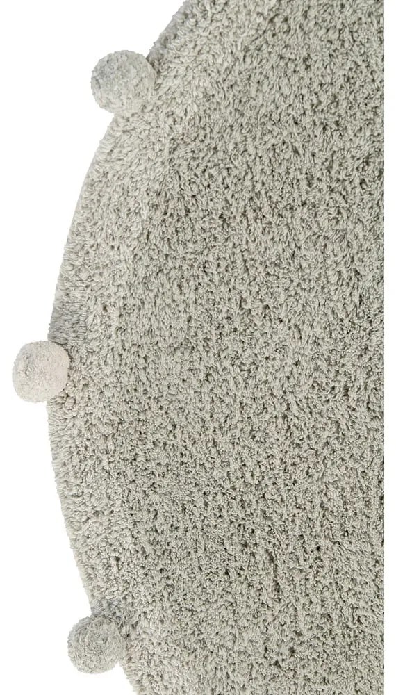 Svetlozelený prateľný ručne tkaný bavlnený detský koberec ø120 cm Bubbly Olive – Lorena Canals