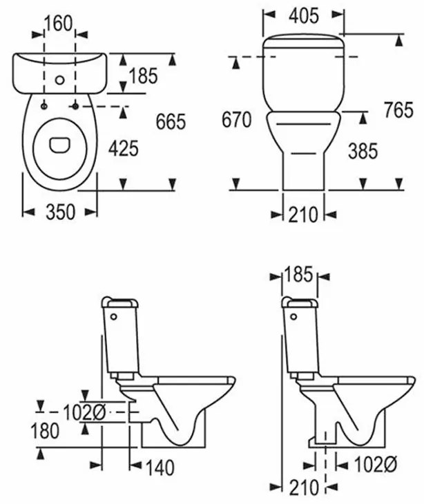 ROCA Victoria, WC misa, spodný odpad, biela lesklá, A342394000