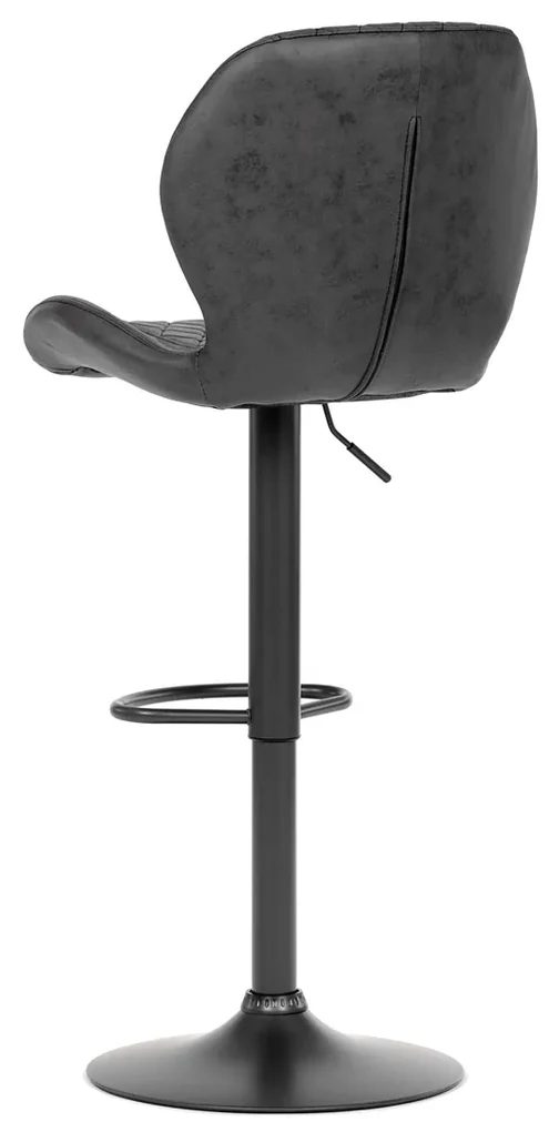 Autronic - Židle barová, černá COWBOY látka, černá podnož - AUB-431 BK3 AKCE