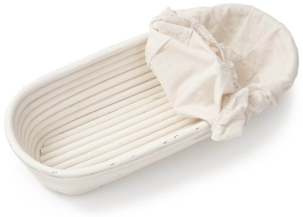 HOME ELEMENTS Ošatka oválna s látkovou vložkou, 35 x 14 cm x 7,5 cm, L