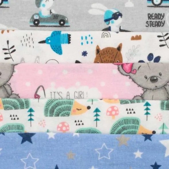 NEW BABY Flanelové plienky s potlačou NEW BABY 70x80 cm 10ks
