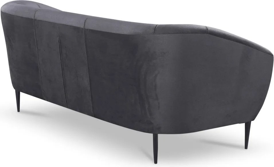 Trojmiestna pohovka Olivio, tmavo šedá zamatová látka